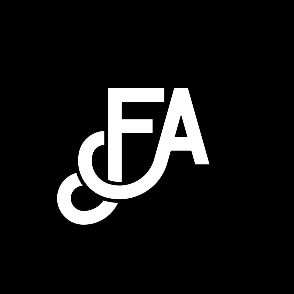 fa brev logotyp design på svart bakgrund. fa kreativa initialer bokstavslogotyp koncept. fa bokstavsdesign. fa vit bokstavsdesign på svart bakgrund. fa, fa logotyp vektor