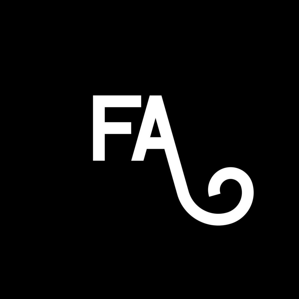 fa brev logotyp design på svart bakgrund. fa kreativa initialer bokstavslogotyp koncept. fa bokstavsdesign. fa vit bokstavsdesign på svart bakgrund. fa, fa logotyp vektor