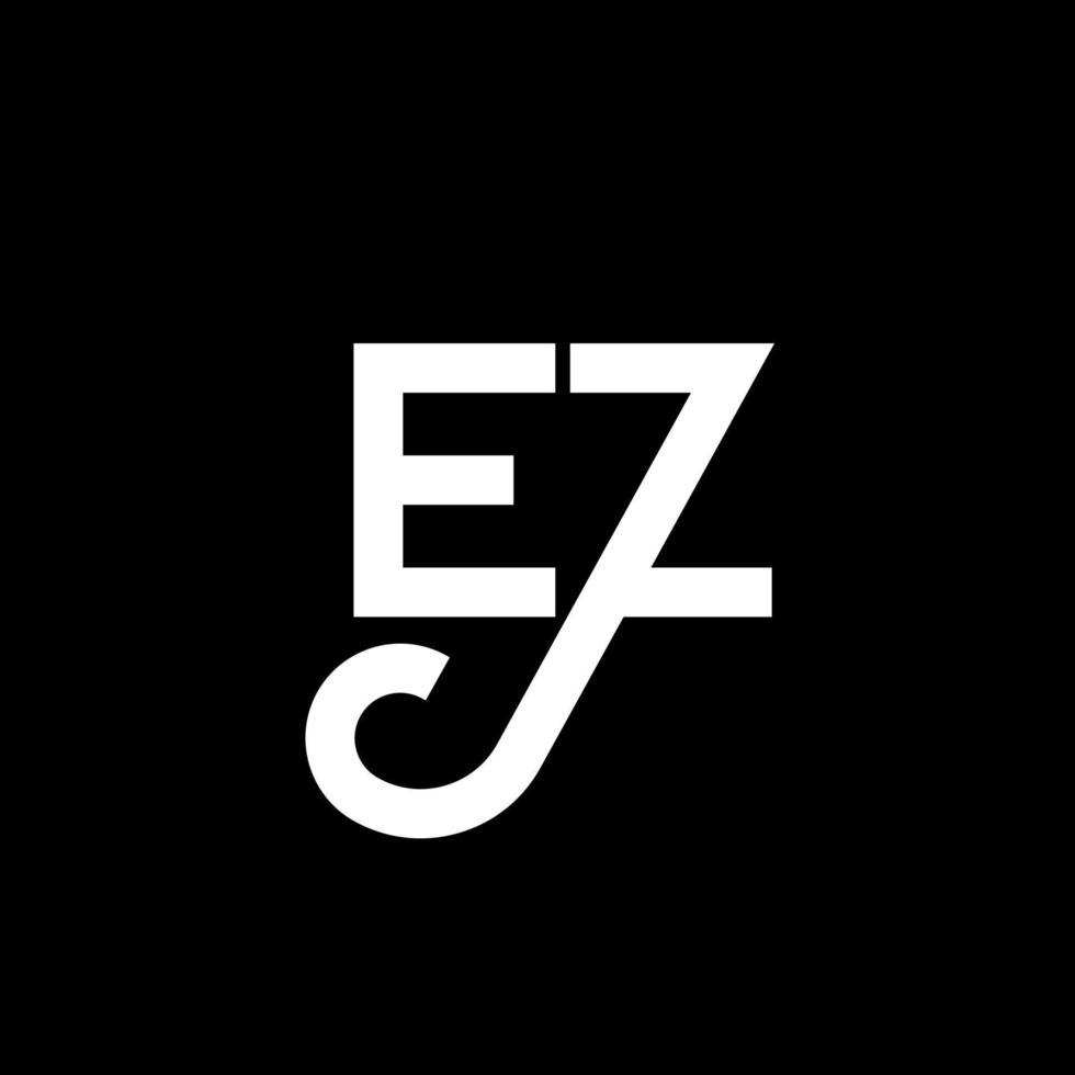 ez brev logotyp design på svart bakgrund. ez kreativa initialer brev logotyp koncept. ez-bokstavsdesign. ez vit bokstavsdesign på svart bakgrund. ez, ez logotyp vektor