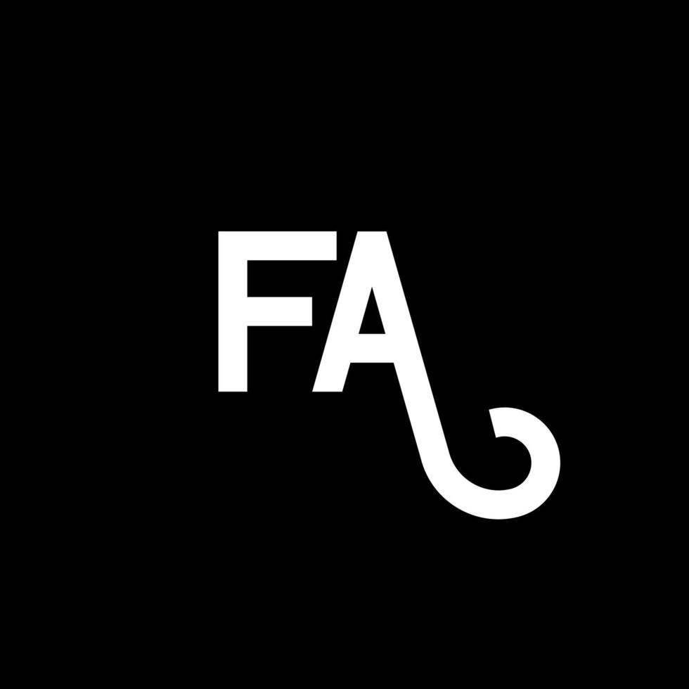 f-Brief-Logo-Design auf schwarzem Hintergrund. f kreative initialen schreiben logokonzept. fa Briefgestaltung. f weißes Buchstabendesign auf schwarzem Hintergrund. fa, fa-Logo vektor