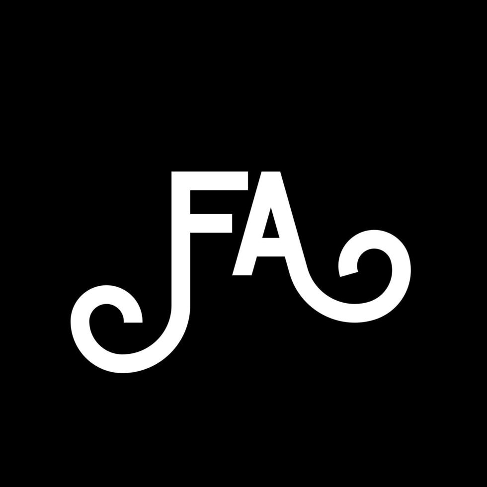 f-Brief-Logo-Design auf schwarzem Hintergrund. f kreative initialen schreiben logokonzept. fa Briefgestaltung. f weißes Buchstabendesign auf schwarzem Hintergrund. fa, fa-Logo vektor