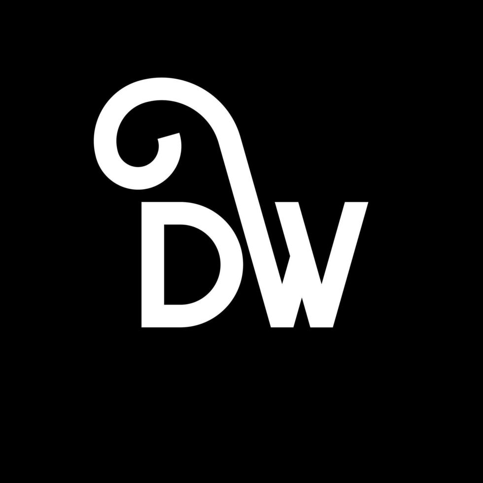 dw-Buchstaben-Logo-Design auf schwarzem Hintergrund. dw kreative Initialen schreiben Logo-Konzept. dw Briefgestaltung. dw weißes Buchstabendesign auf schwarzem Hintergrund. dw, dw-Logo vektor