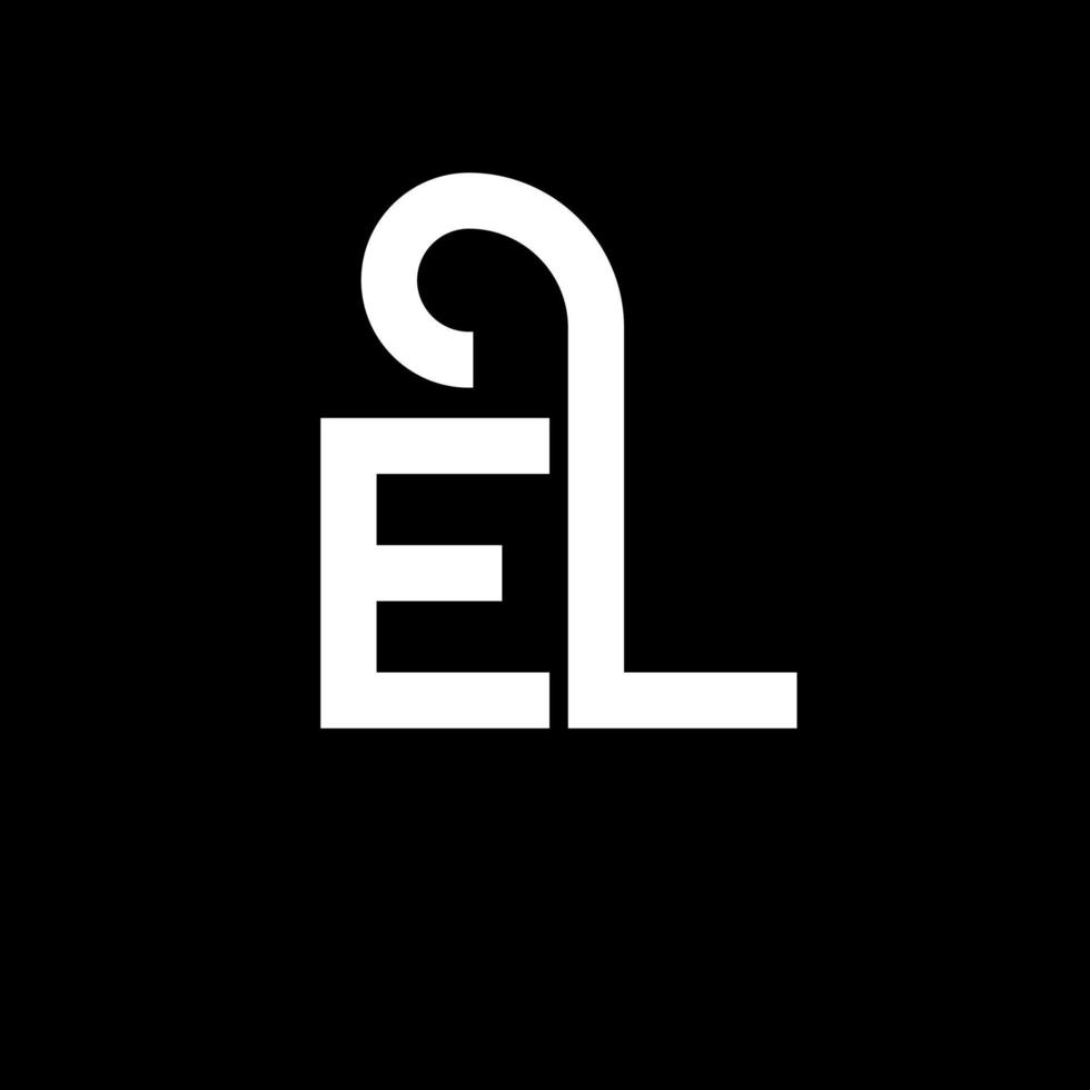 el-Buchstaben-Logo-Design auf schwarzem Hintergrund. el kreative Initialen schreiben Logo-Konzept. el Briefgestaltung. el weißes Buchstabendesign auf schwarzem Hintergrund. el, el-Logo vektor