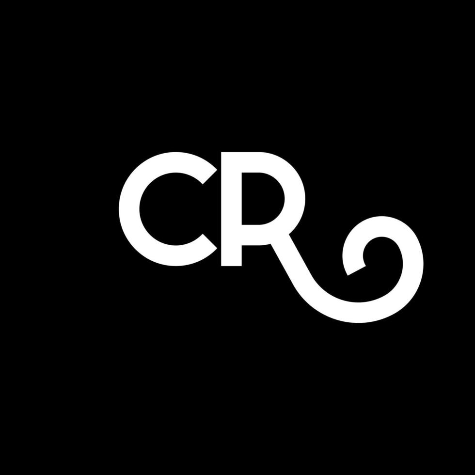cr-Buchstaben-Logo-Design auf schwarzem Hintergrund. cr kreative Initialen schreiben Logo-Konzept. cr Briefgestaltung. cr weißes Buchstabendesign auf schwarzem Hintergrund. cr, cr-Logo vektor