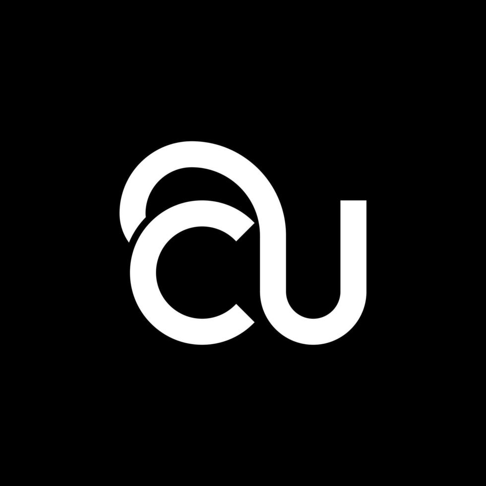 cu-Buchstaben-Logo-Design auf schwarzem Hintergrund. cu kreative Initialen schreiben Logo-Konzept. cu Briefgestaltung. cu weißes Buchstabendesign auf schwarzem Hintergrund. cu, cu-Logo vektor