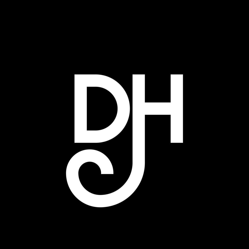 dh brev logotyp design på svart bakgrund. dh kreativa initialer bokstavslogotyp koncept. dh bokstavsdesign. dh vit bokstavsdesign på svart bakgrund. dh, dh logotyp vektor