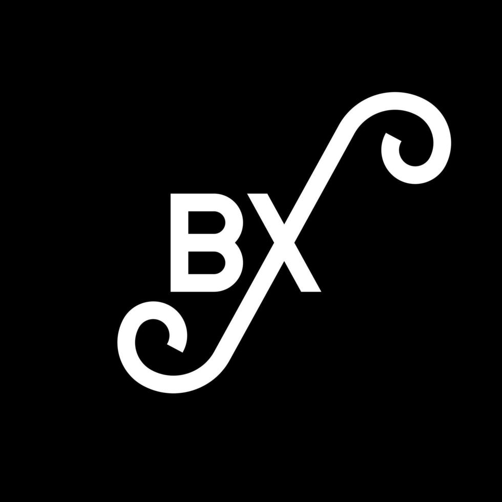 bx brev logotyp design på svart bakgrund. bx kreativa initialer brev logotyp koncept. bx bokstavsdesign. bx vit bokstavsdesign på svart bakgrund. bx, bx logotyp vektor