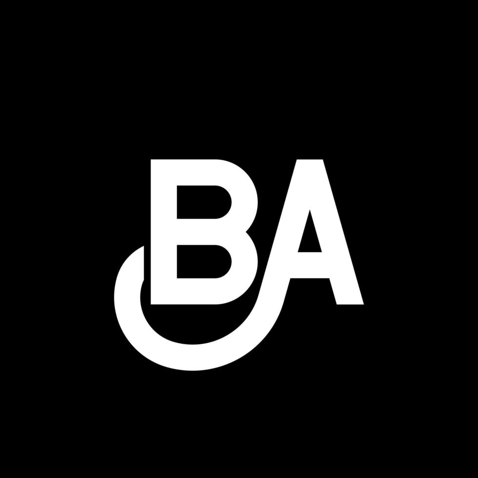 ba-Buchstaben-Logo-Design auf schwarzem Hintergrund. ba kreatives Initialen-Buchstaben-Logo-Konzept. ba Briefgestaltung. b weißes buchstabendesign auf schwarzem hintergrund. ba, ba-Logo vektor