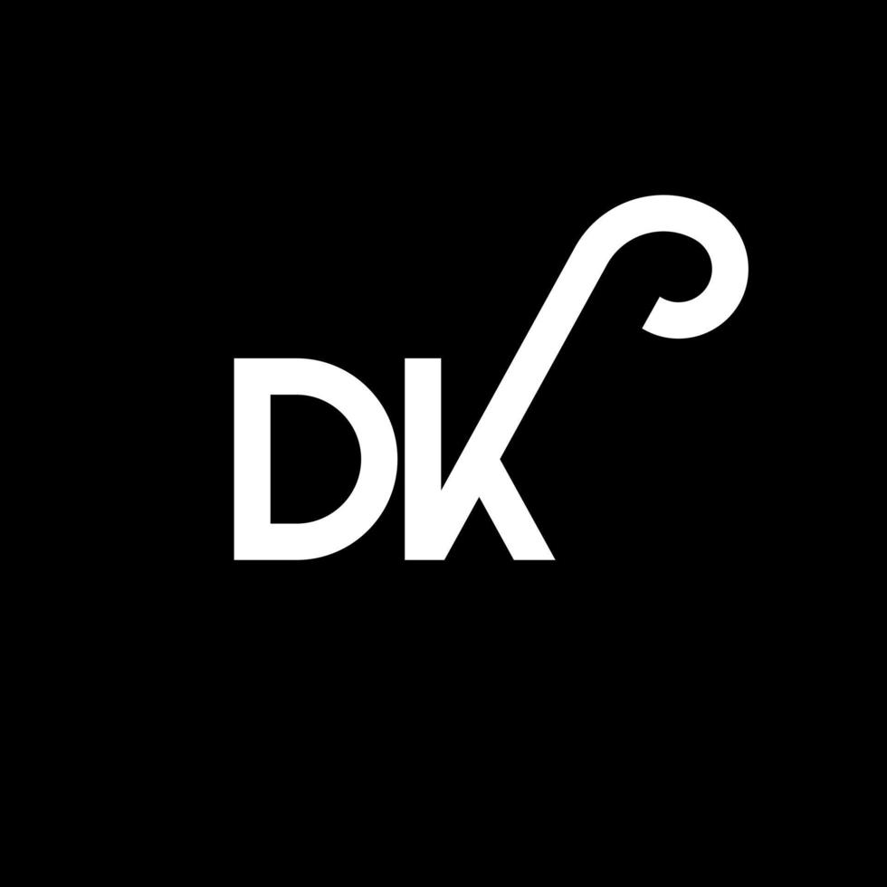 dk-Buchstaben-Logo-Design auf schwarzem Hintergrund. dk kreative Initialen schreiben Logo-Konzept. dk Briefgestaltung. dk weißes Buchstabendesign auf schwarzem Hintergrund. dk, dk-Logo vektor