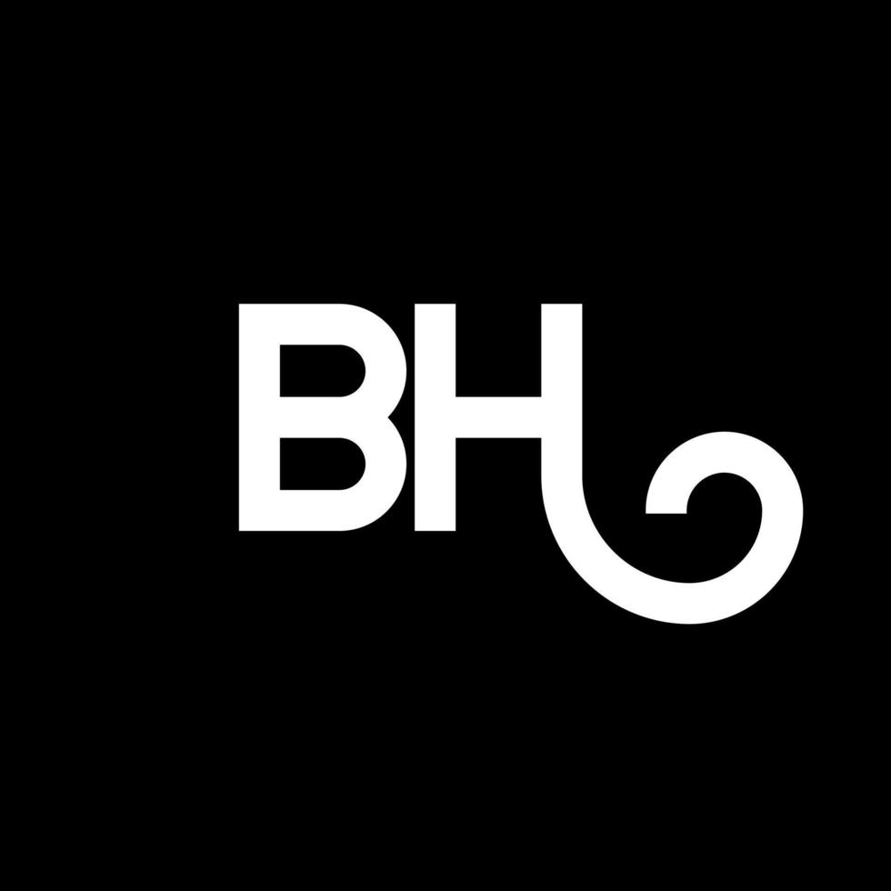 bh-Buchstaben-Logo-Design auf schwarzem Hintergrund. bh kreative Initialen schreiben Logo-Konzept. bh Briefgestaltung. bh weißes Buchstabendesign auf schwarzem Hintergrund. bh, bh-Logo vektor