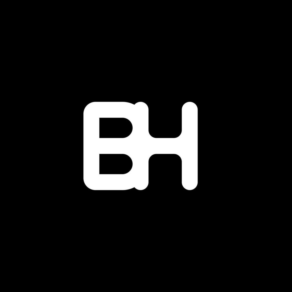 bh-Buchstaben-Logo-Design auf schwarzem Hintergrund. bh kreative Initialen schreiben Logo-Konzept. bh Briefgestaltung. bh weißes Buchstabendesign auf schwarzem Hintergrund. bh, bh-Logo vektor