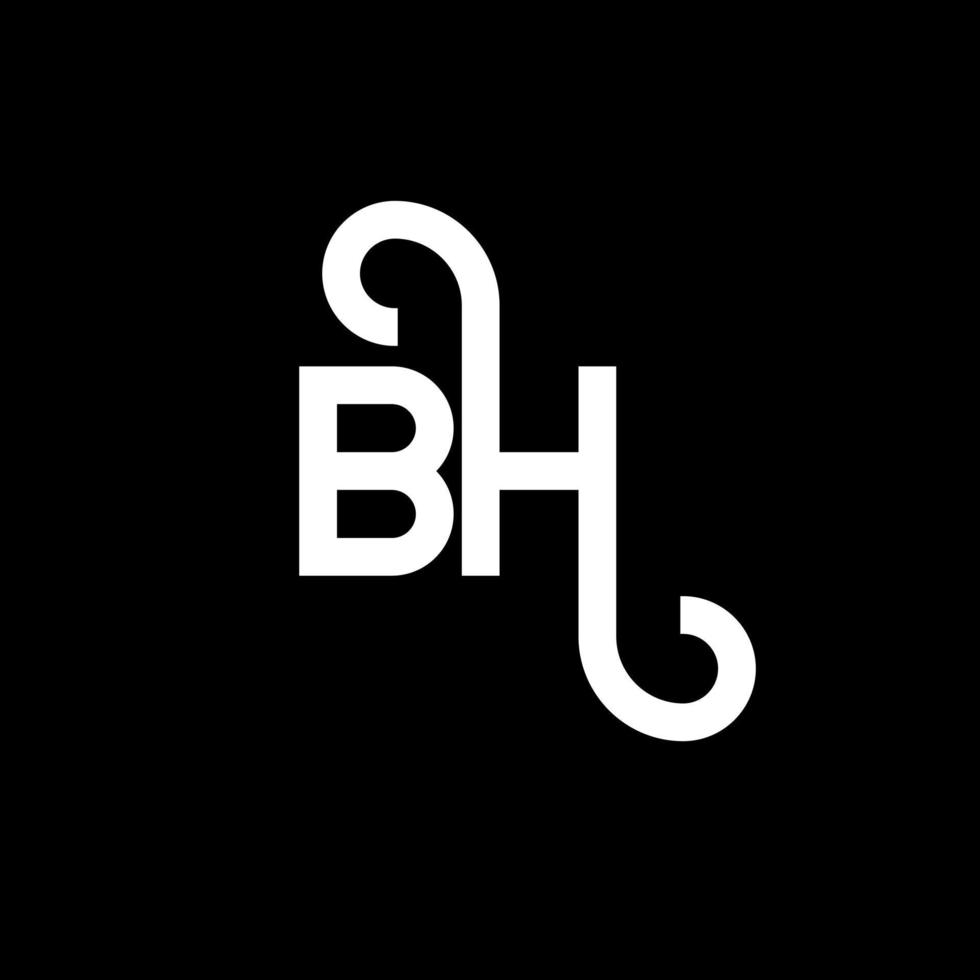 bh-Buchstaben-Logo-Design auf schwarzem Hintergrund. bh kreative Initialen schreiben Logo-Konzept. bh Briefgestaltung. bh weißes Buchstabendesign auf schwarzem Hintergrund. bh, bh-Logo vektor