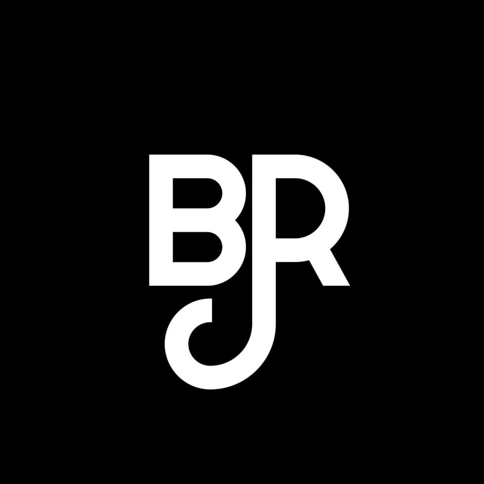 br-Brief-Logo-Design auf schwarzem Hintergrund. br kreative Initialen schreiben Logo-Konzept. br Briefgestaltung. br weißes Buchstabendesign auf schwarzem Hintergrund. br, br-Logo vektor