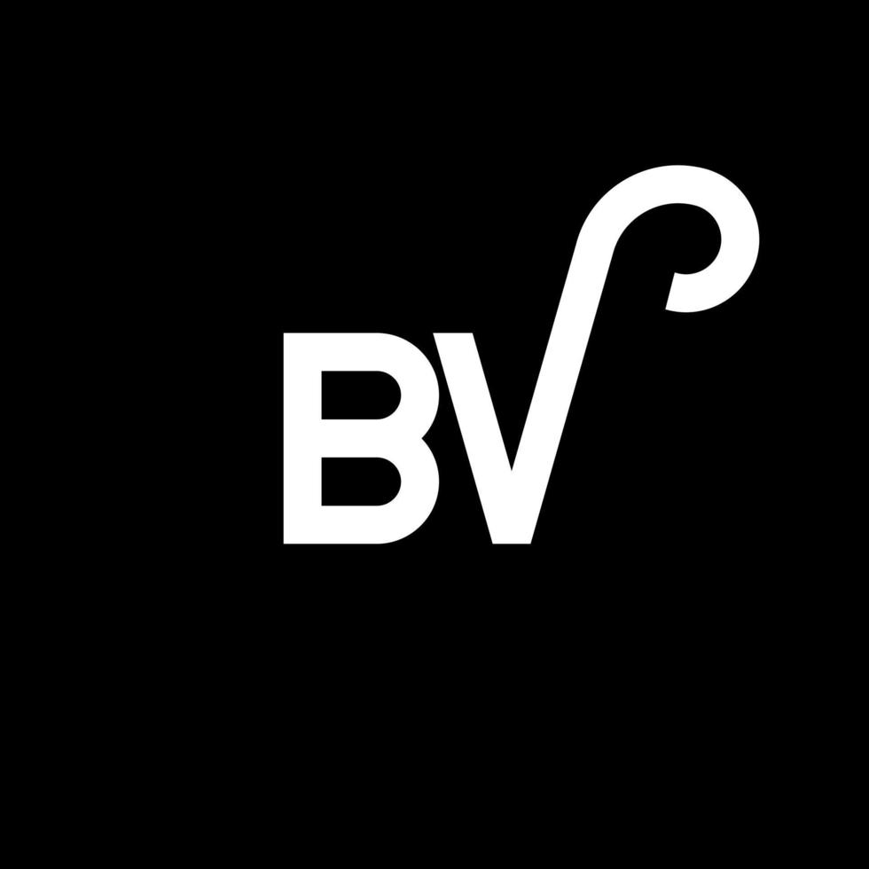 bv brev logotyp design på svart bakgrund. bv kreativa initialer bokstavslogotyp koncept. bv bokstavsdesign. bv vit bokstavsdesign på svart bakgrund. bv, bv logotyp vektor