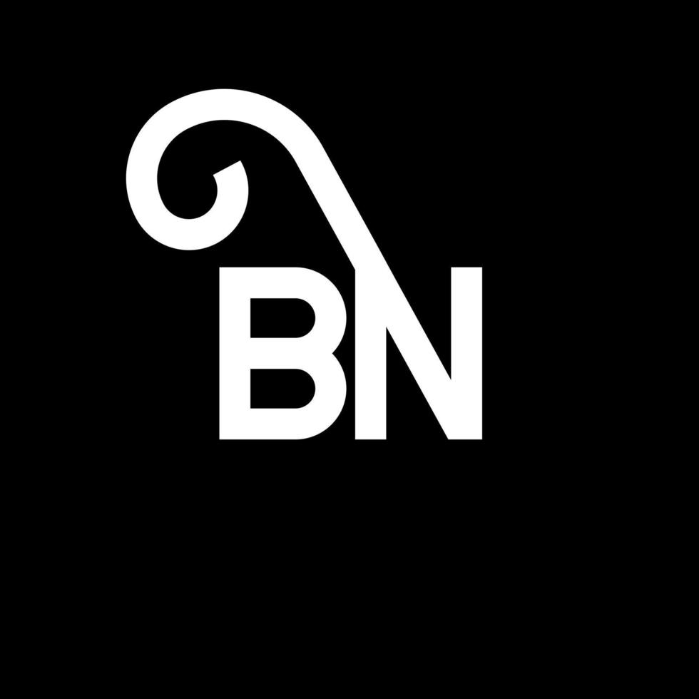 bn brev logotyp design på svart bakgrund. bn kreativa initialer bokstavslogotyp koncept. bn bokstavsdesign. bn vit bokstavsdesign på svart bakgrund. bn, bn logotyp vektor