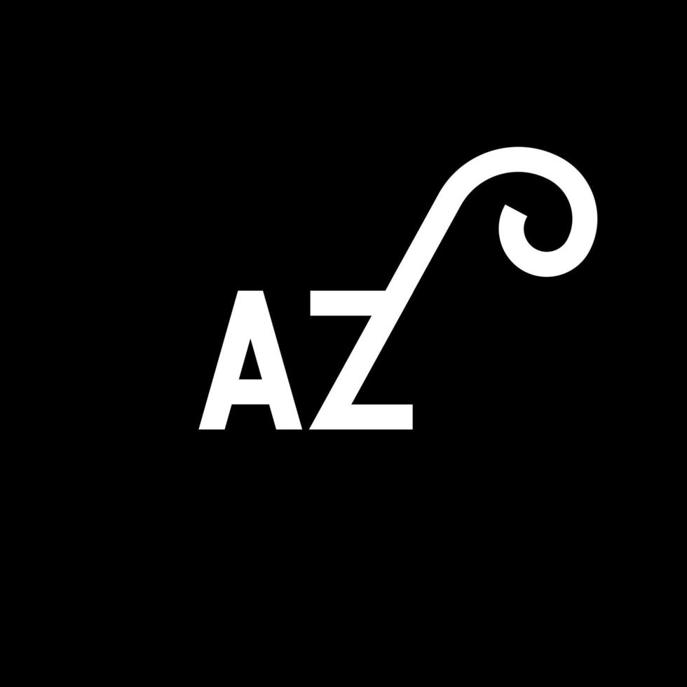 az-Buchstaben-Logo-Design auf schwarzem Hintergrund. az kreative Initialen schreiben Logo-Konzept. az Briefgestaltung. az weißes Buchstabendesign auf schwarzem Hintergrund. az, az-Logo vektor