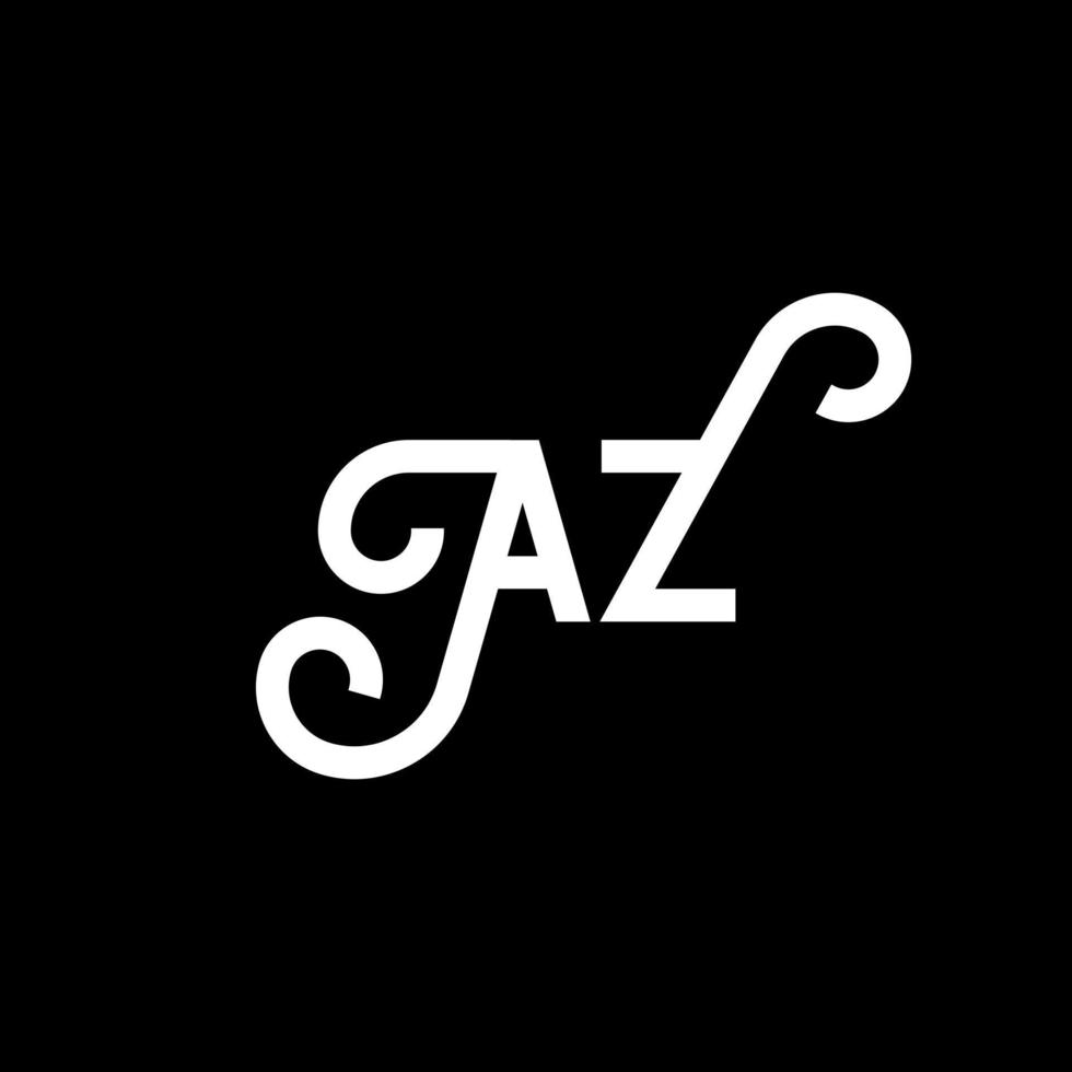 az-Buchstaben-Logo-Design auf schwarzem Hintergrund. az kreative Initialen schreiben Logo-Konzept. az Briefgestaltung. az weißes Buchstabendesign auf schwarzem Hintergrund. az, az-Logo vektor