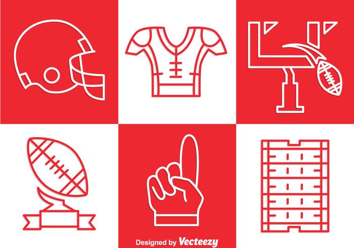 Fußball-Kit Outline Icons Set Vektor