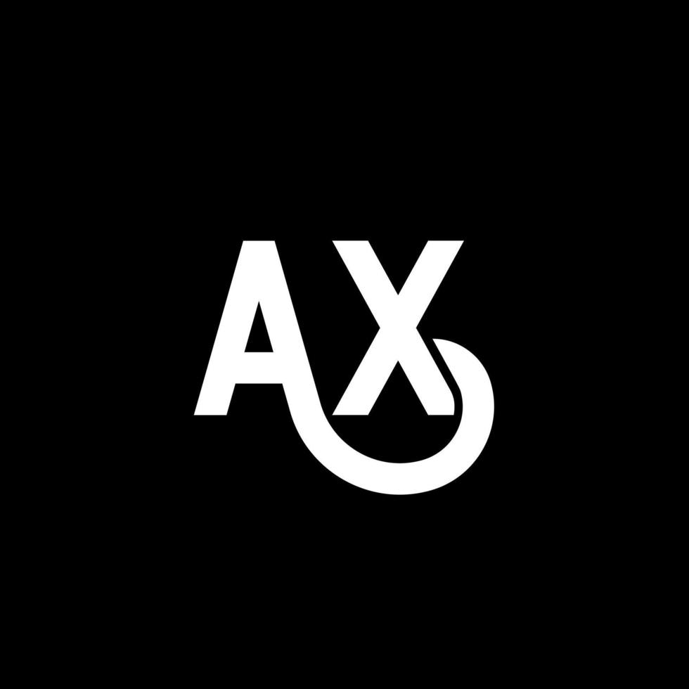 Axt-Buchstaben-Logo-Design auf schwarzem Hintergrund. Ax kreative Initialen Brief Logokonzept. Axt Briefgestaltung. Axt weißes Buchstabendesign auf schwarzem Hintergrund. Axt, Axt-Logo vektor