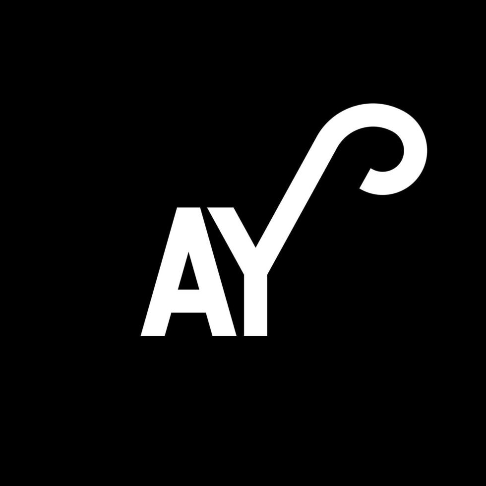ay-Buchstaben-Logo-Design auf schwarzem Hintergrund. ay kreatives Initialen-Buchstaben-Logo-Konzept. ay Briefgestaltung. ay weißes Buchstabendesign auf schwarzem Hintergrund. ay, ay-Logo vektor
