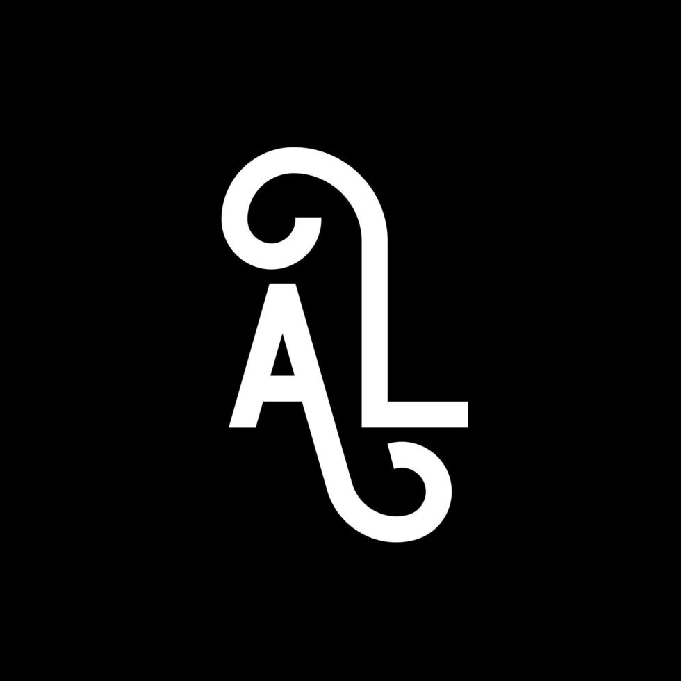 a-Buchstaben-Logo-Design auf schwarzem Hintergrund. al kreative Initialen schreiben Logo-Konzept. al-Icon-Design. al-Icon-Design mit weißen Buchstaben auf schwarzem Hintergrund. Al vektor