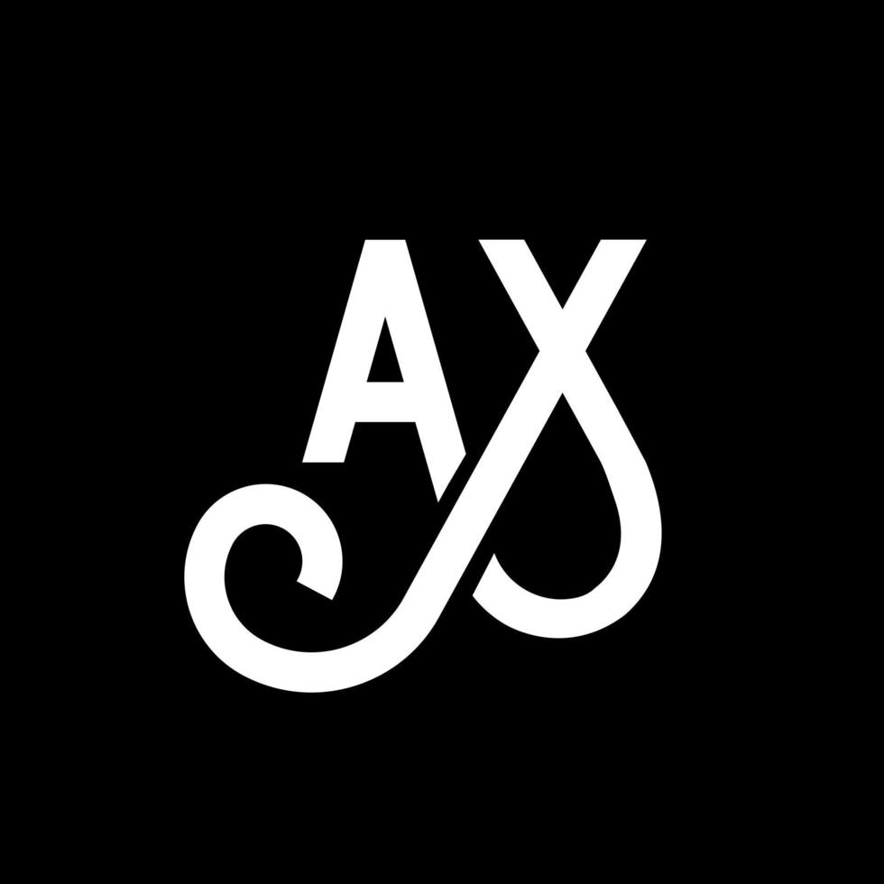 Axt-Buchstaben-Logo-Design auf schwarzem Hintergrund. Ax kreative Initialen Brief Logokonzept. Axt Briefgestaltung. Axt weißes Buchstabendesign auf schwarzem Hintergrund. Axt, Axt-Logo vektor