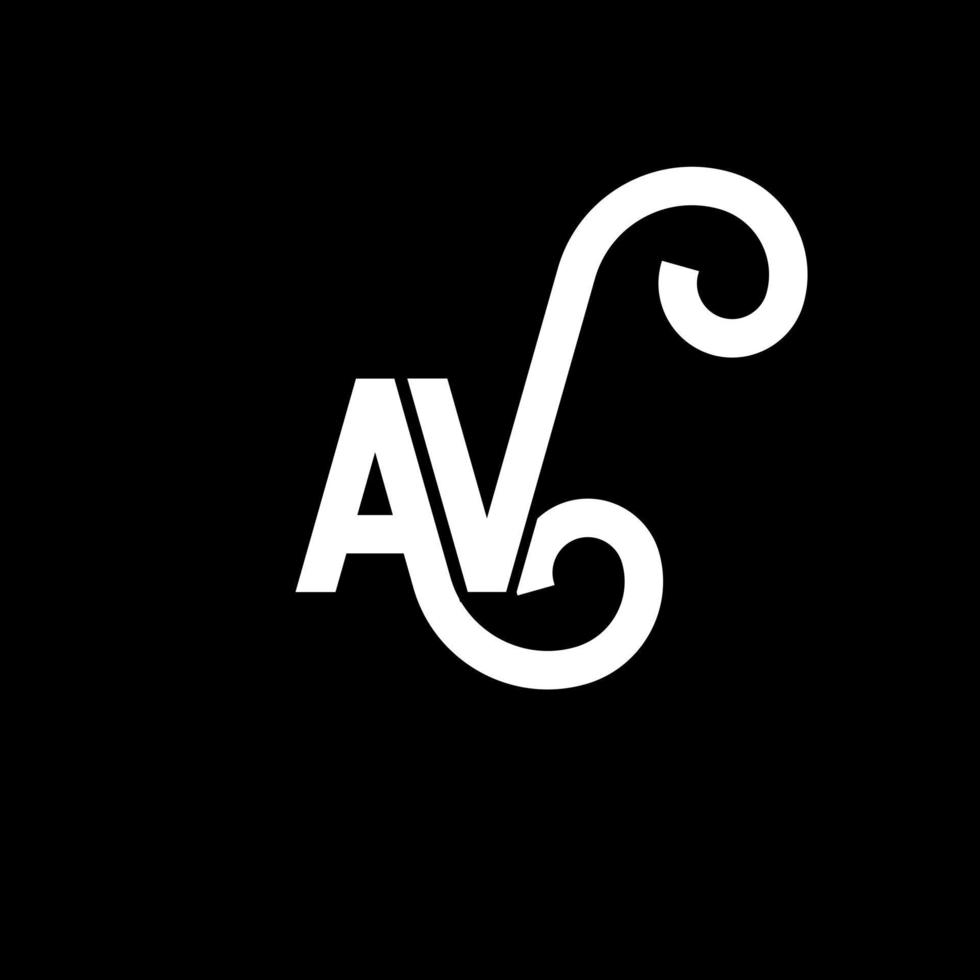 av-Buchstaben-Logo-Design auf schwarzem Hintergrund. av kreative Initialen schreiben Logo-Konzept. av Briefgestaltung. av weißes Buchstabendesign auf schwarzem Hintergrund. av, av-Logo vektor