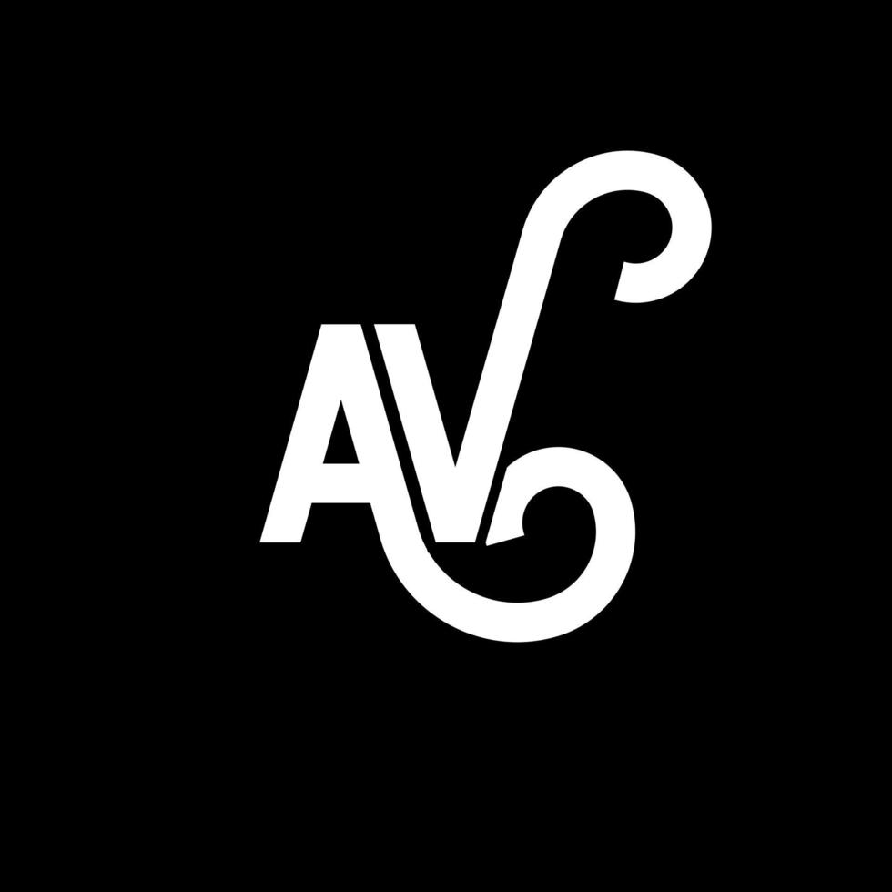 av-Buchstaben-Logo-Design auf schwarzem Hintergrund. av kreative Initialen schreiben Logo-Konzept. av Briefgestaltung. av weißes Buchstabendesign auf schwarzem Hintergrund. av, av-Logo vektor