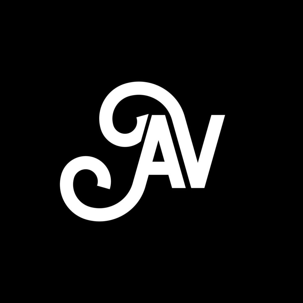 av-Buchstaben-Logo-Design auf schwarzem Hintergrund. av kreative Initialen schreiben Logo-Konzept. av Briefgestaltung. av weißes Buchstabendesign auf schwarzem Hintergrund. av, av-Logo vektor