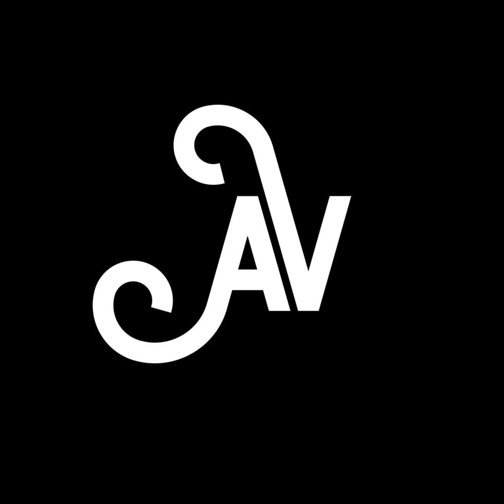 av-Buchstaben-Logo-Design auf schwarzem Hintergrund. av kreative Initialen schreiben Logo-Konzept. av Briefgestaltung. av weißes Buchstabendesign auf schwarzem Hintergrund. av, av-Logo vektor