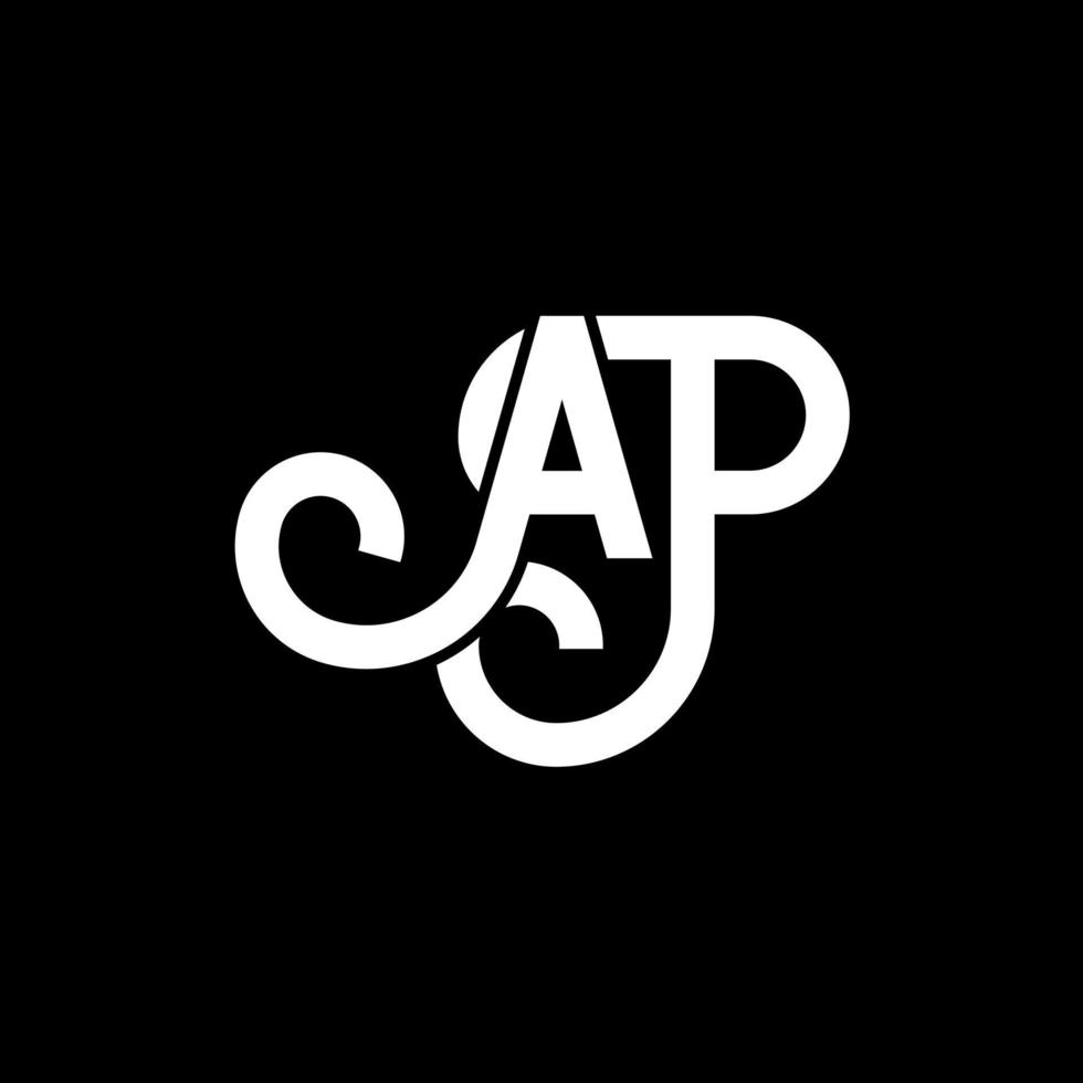 ap letter logotyp design på svart bakgrund. ap kreativa initialer brev logotyp koncept. ap bokstav design. ap vit bokstavsdesign på svart bakgrund. ap, ap logotyp vektor