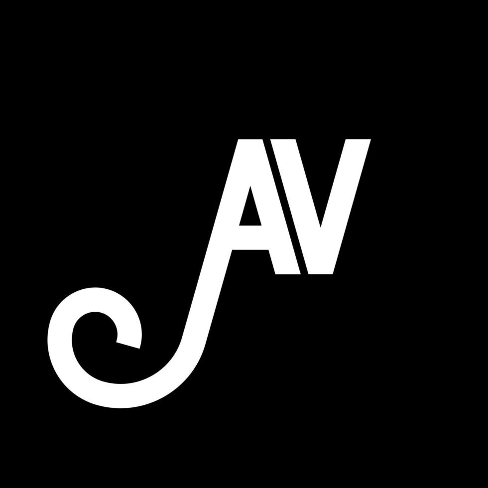 av-Buchstaben-Logo-Design auf schwarzem Hintergrund. av kreative Initialen schreiben Logo-Konzept. av Briefgestaltung. av weißes Buchstabendesign auf schwarzem Hintergrund. av, av-Logo vektor