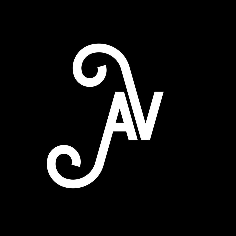 av-Buchstaben-Logo-Design auf schwarzem Hintergrund. av kreative Initialen schreiben Logo-Konzept. av Briefgestaltung. av weißes Buchstabendesign auf schwarzem Hintergrund. av, av-Logo vektor