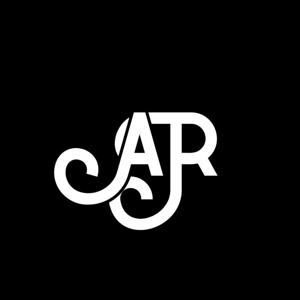 ar brev logotyp design på svart bakgrund. ar kreativa initialer brev logotyp koncept. ar bokstavsdesign. ar vit bokstavsdesign på svart bakgrund. ar, ar logotyp vektor