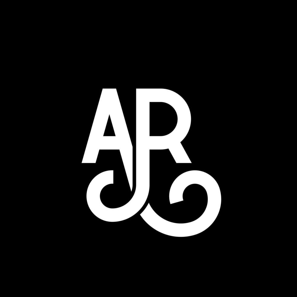 ar brev logotyp design på svart bakgrund. ar kreativa initialer brev logotyp koncept. ar bokstavsdesign. ar vit bokstavsdesign på svart bakgrund. ar, ar logotyp vektor