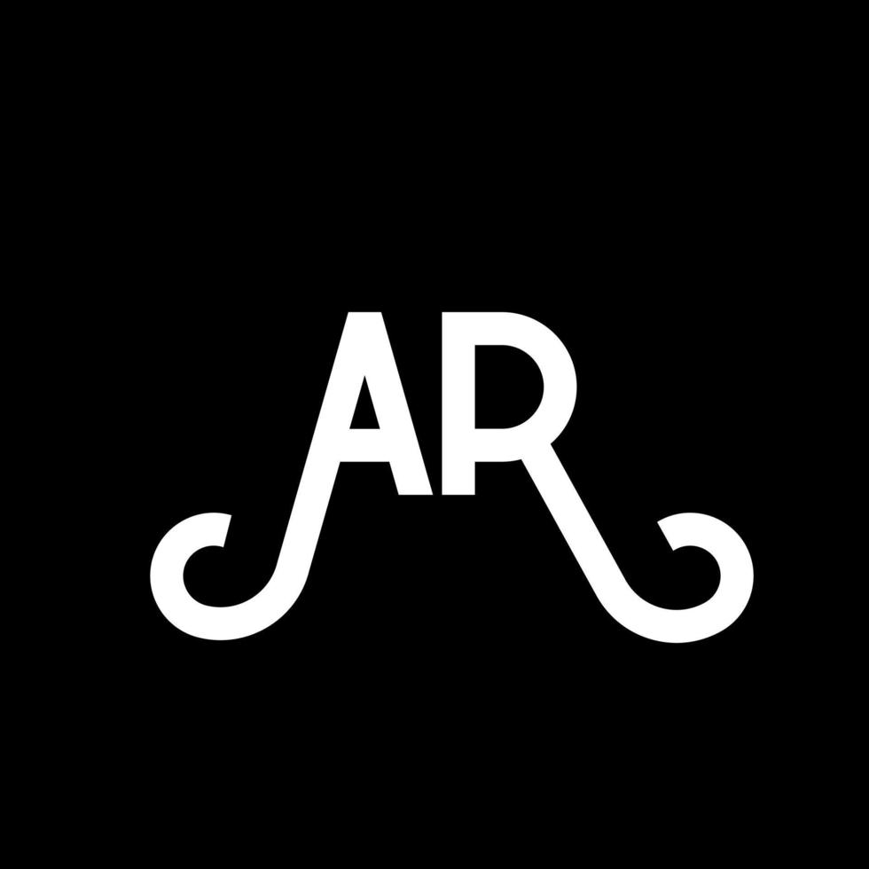 ar brev logotyp design på svart bakgrund. ar kreativa initialer brev logotyp koncept. ar bokstavsdesign. ar vit bokstavsdesign på svart bakgrund. ar, ar logotyp vektor