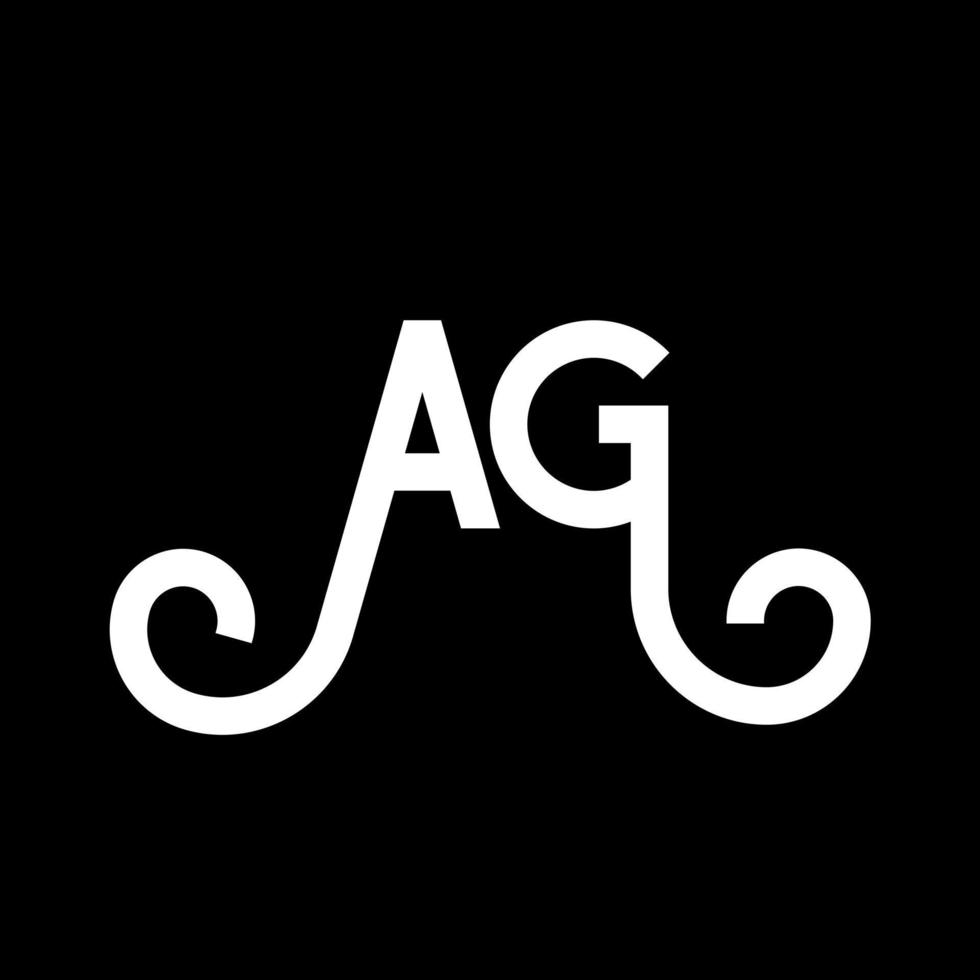 ag brev logotyp design. initiala bokstäver ag logotyp ikon. abstrakt bokstav ag ag minimal logotyp designmall. ag brev design vektor med svarta färger. ag logotyp