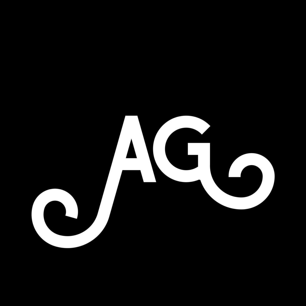 ag brev logotyp design. initiala bokstäver ag logotyp ikon. abstrakt bokstav ag ag minimal logotyp designmall. ag brev design vektor med svarta färger. ag logotyp