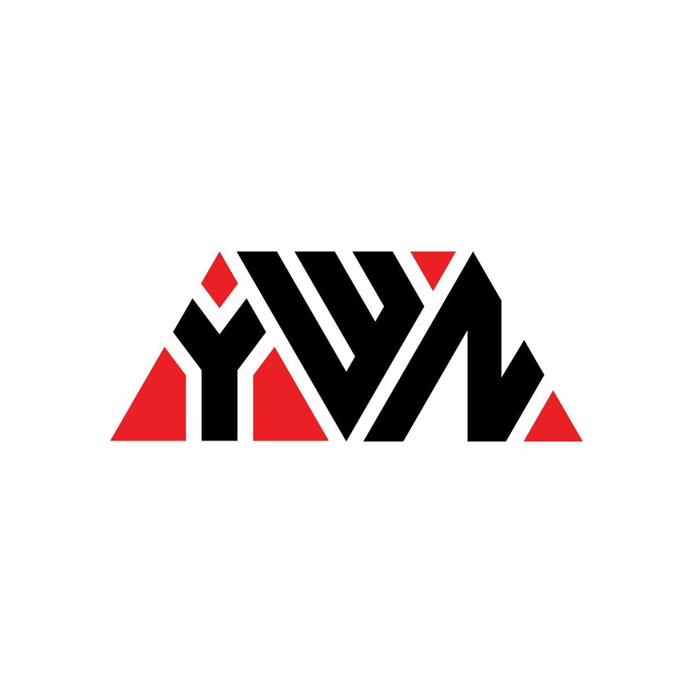 Ywn-Dreieck-Buchstaben-Logo-Design mit Dreiecksform. Ywn-Dreieck-Logo-Design-Monogramm. Ywn-Dreieck-Vektor-Logo-Vorlage mit roter Farbe. ywn dreieckiges Logo einfaches, elegantes und luxuriöses Logo. Ywn vektor