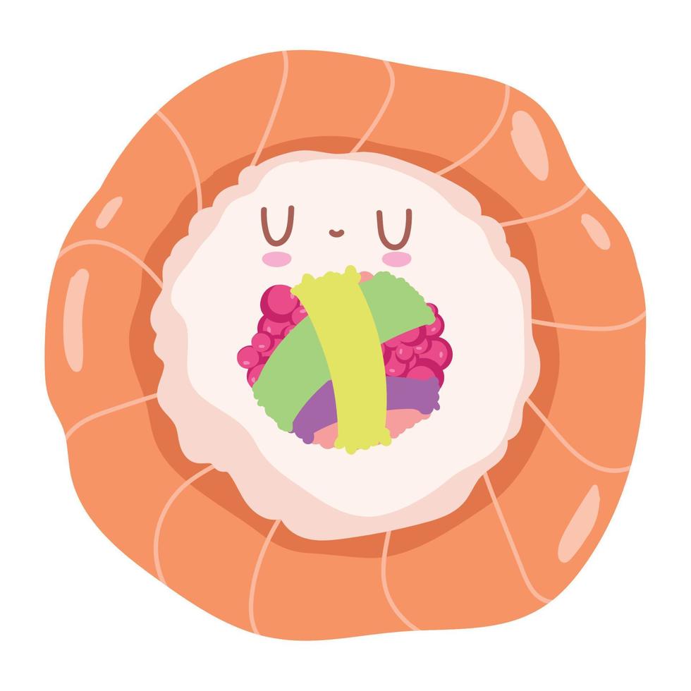 Sushi kawaii flaches Symbol vektor