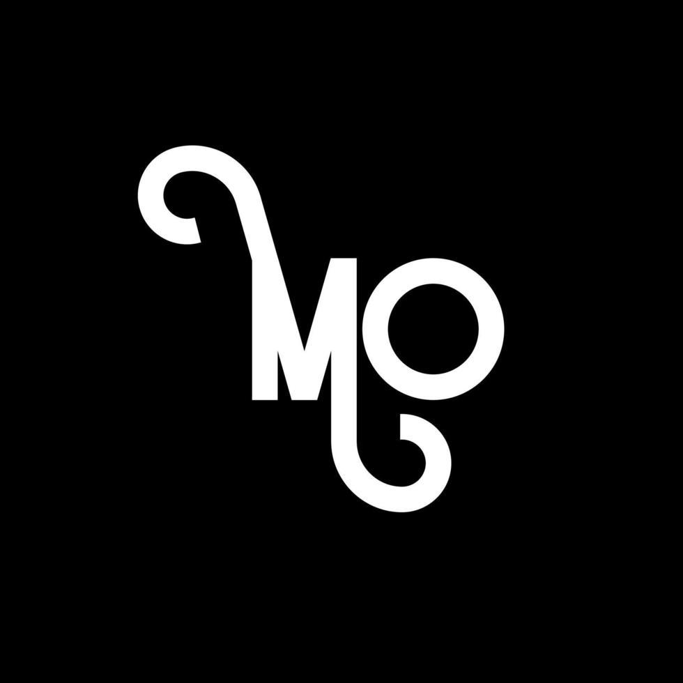 mo letter logotyp design. initiala bokstäver mo logotyp ikon. abstrakt bokstav mo minimal logotyp formgivningsmall. mo brev design vektor med svarta färger. mo logotyp