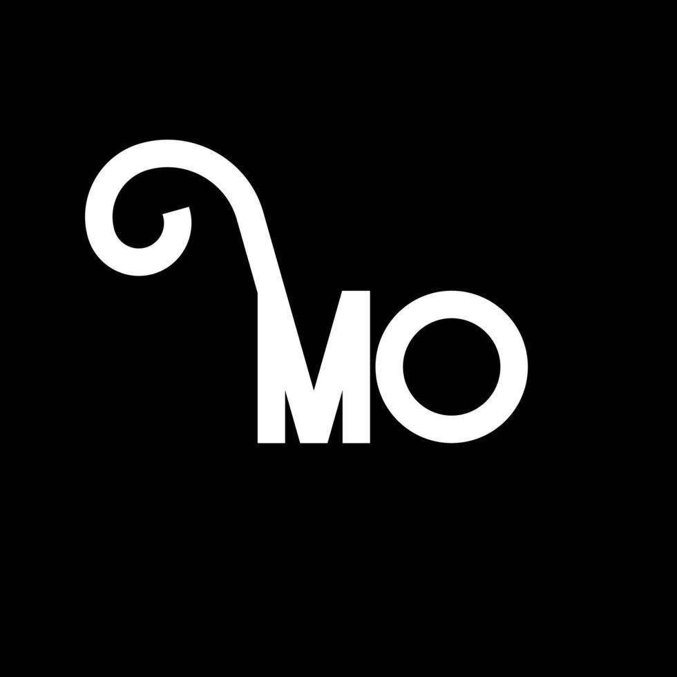 mo letter logotyp design. initiala bokstäver mo logotyp ikon. abstrakt bokstav mo minimal logotyp formgivningsmall. mo brev design vektor med svarta färger. mo logotyp