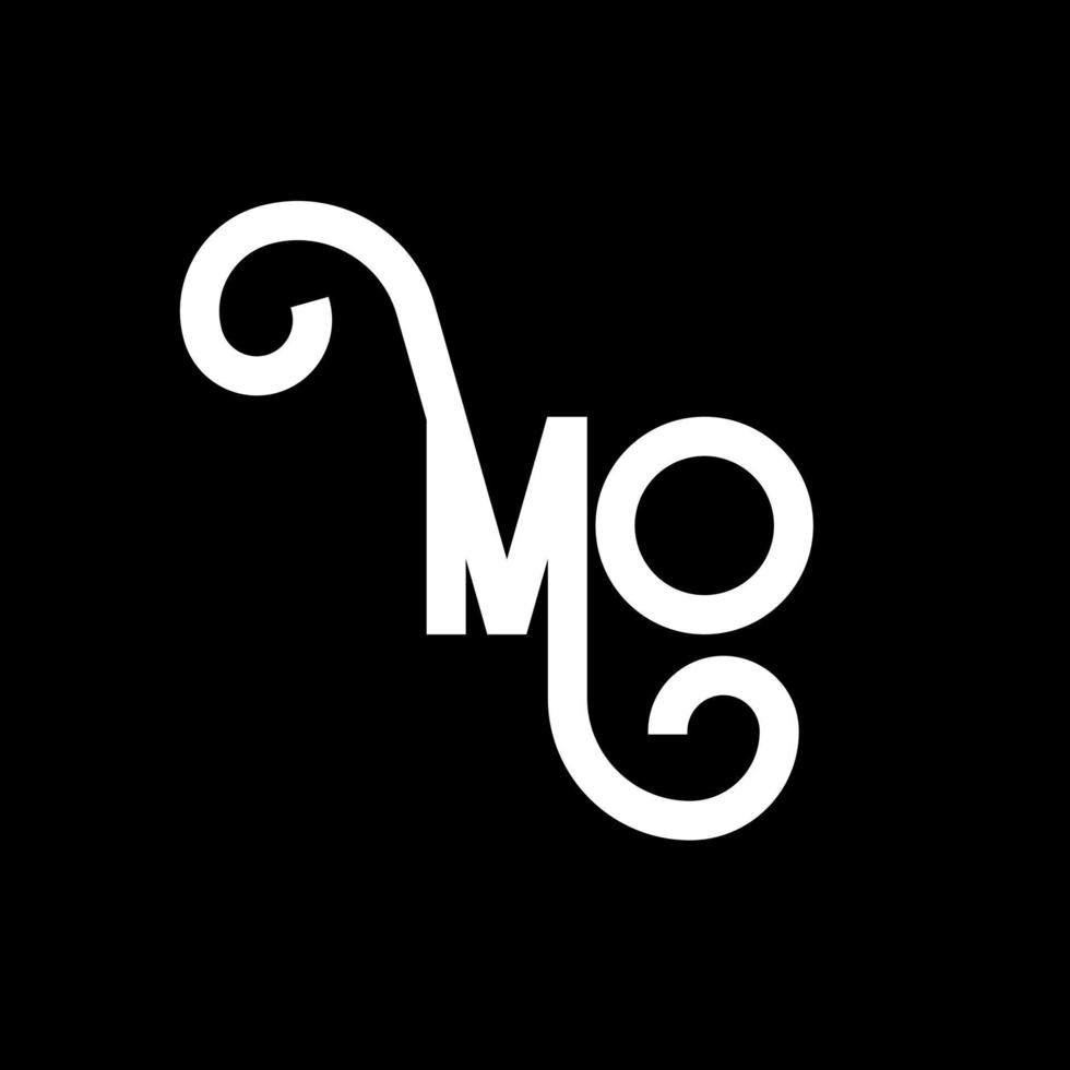 m Brief Logo-Design. Anfangsbuchstaben MO-Logo-Symbol. abstrakter buchstabe m minimale logo-design-vorlage. mo Briefdesignvektor mit schwarzen Farben. mo-Logo vektor