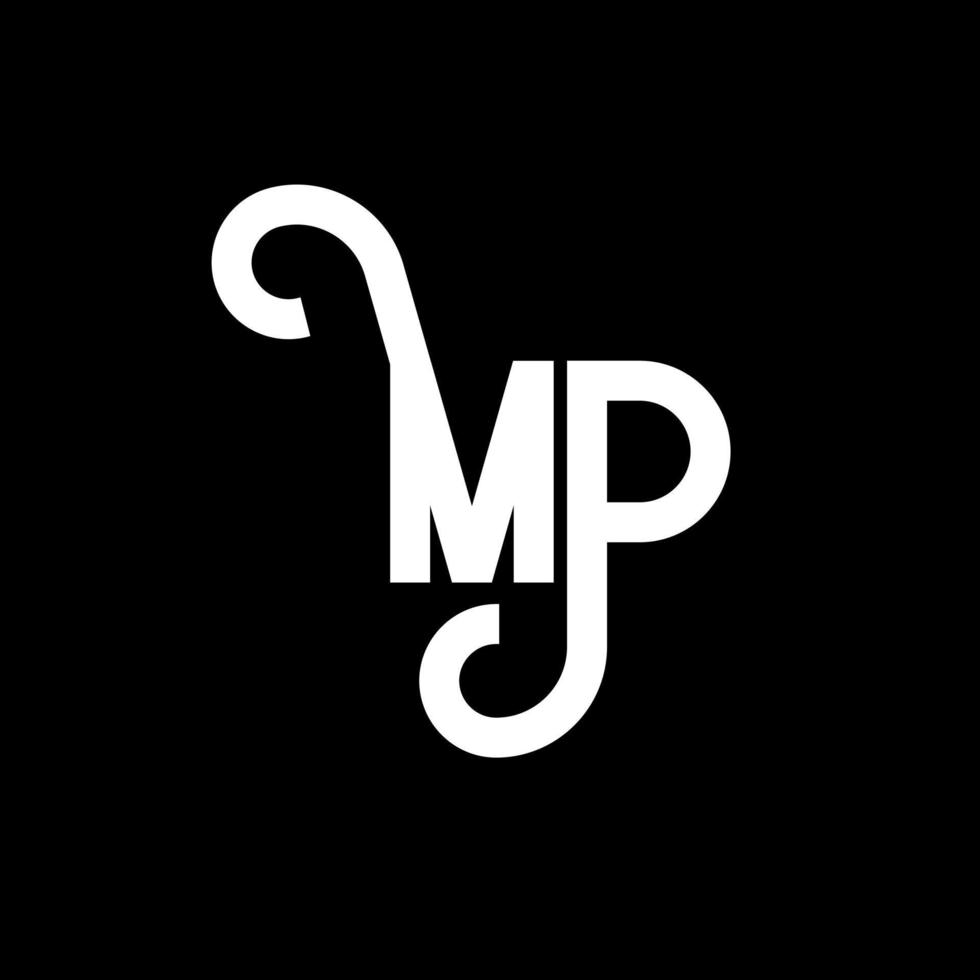 mp-Brief-Logo-Design. Anfangsbuchstaben mp-Logo-Symbol. abstrakter Buchstabe mp minimale Logo-Designvorlage. mp-Letter-Design-Vektor mit schwarzen Farben. mp-Logo vektor