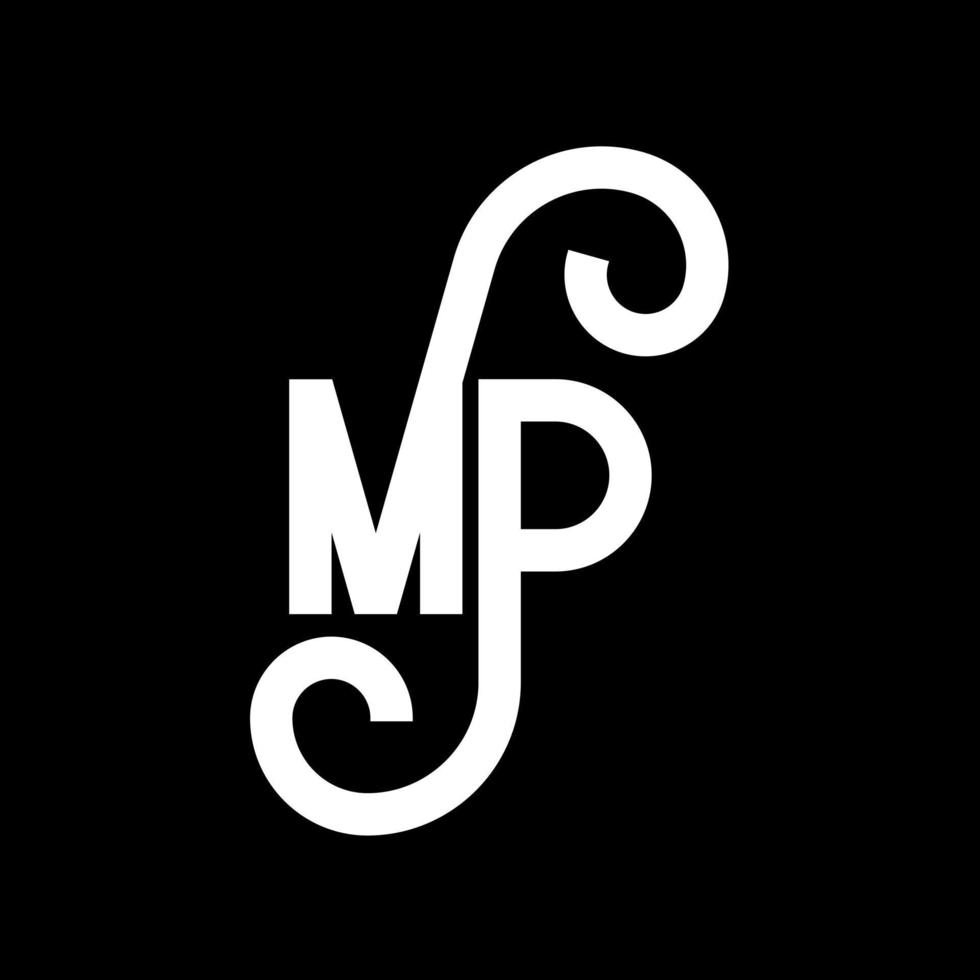 mp-Brief-Logo-Design. Anfangsbuchstaben mp-Logo-Symbol. abstrakter Buchstabe mp minimale Logo-Designvorlage. mp-Letter-Design-Vektor mit schwarzen Farben. mp-Logo vektor