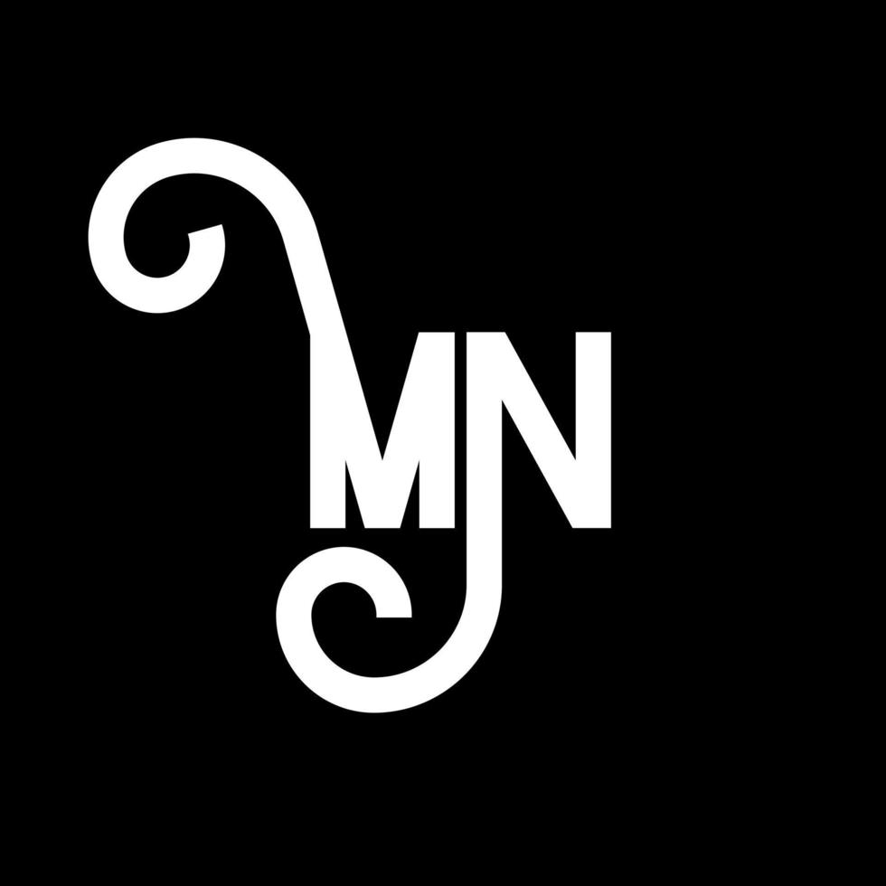 Mn-Brief-Logo-Design. Anfangsbuchstaben mn-Logo-Symbol. abstrakter buchstabe mn minimale logo-designvorlage. mn-Briefdesign-Vektor mit schwarzen Farben. mn-Logo vektor
