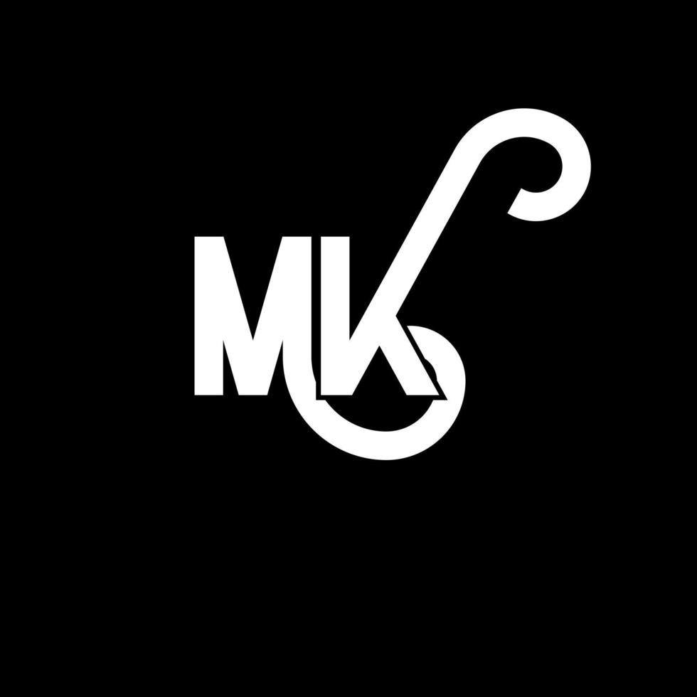 MK-Brief-Logo-Design. Anfangsbuchstaben mk-Logo-Symbol. abstrakter buchstabe mk minimale logo-designvorlage. mk-Letter-Design-Vektor mit schwarzen Farben. MK-Logo vektor