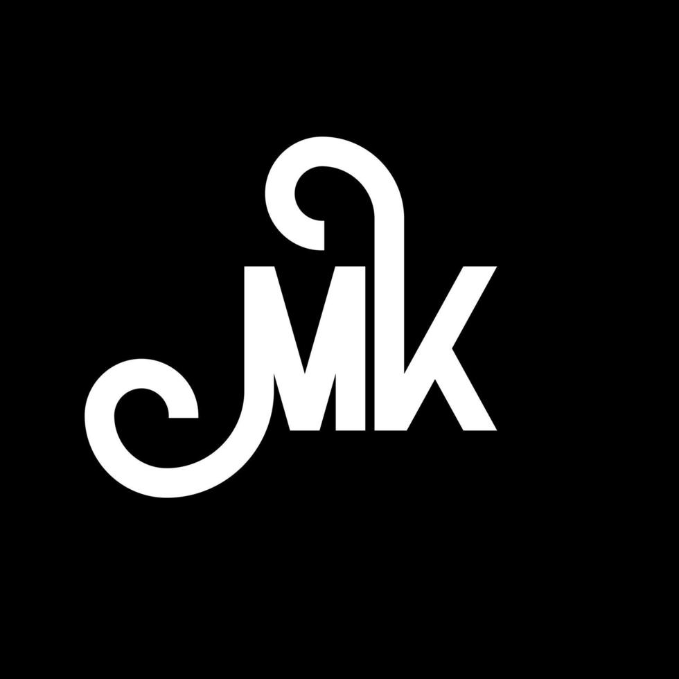 MK-Brief-Logo-Design. Anfangsbuchstaben mk-Logo-Symbol. abstrakter buchstabe mk minimale logo-designvorlage. mk-Letter-Design-Vektor mit schwarzen Farben. MK-Logo vektor