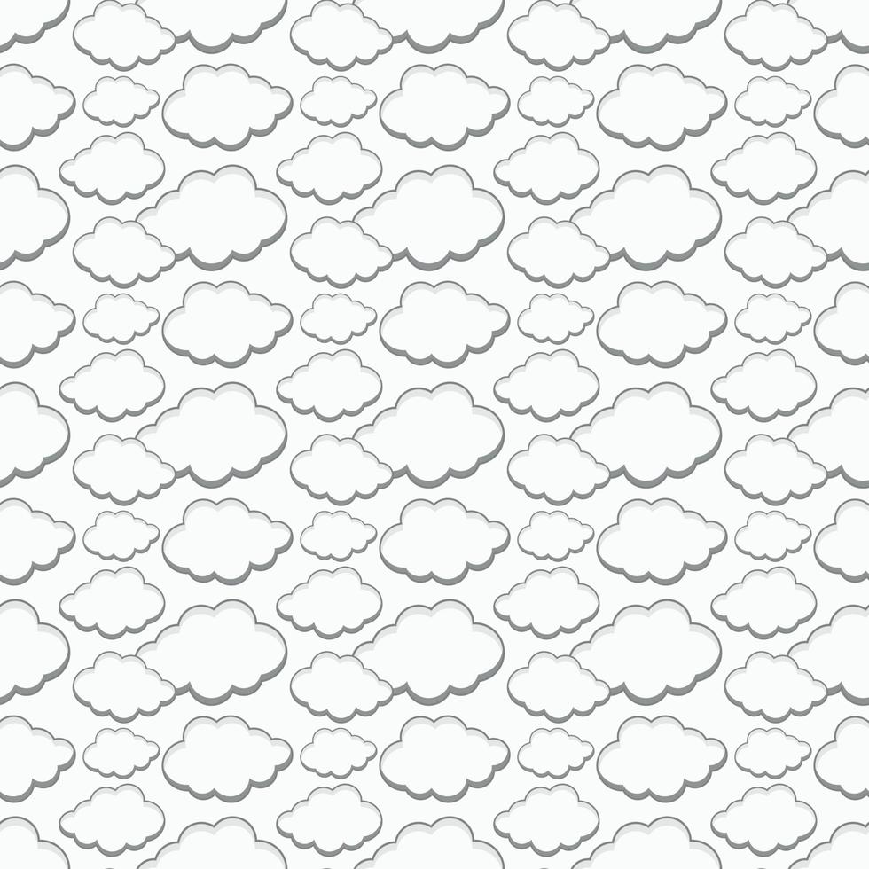 Monochrome Cartoon-Wolken nahtlose Textur vektor