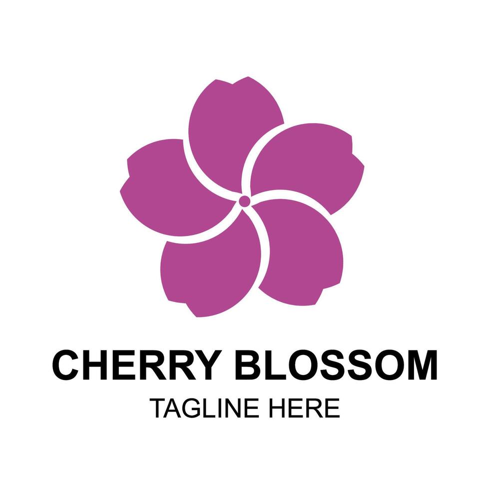 cherry blossom line art badge logotyp ikon mall vektor ilustration design. spa och skönhetsföretag emblem logotyp koncept.